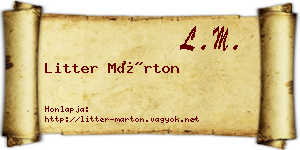 Litter Márton névjegykártya