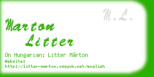marton litter business card